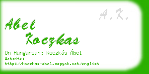 abel koczkas business card