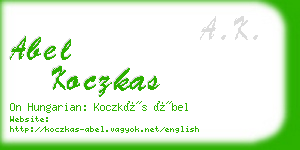 abel koczkas business card